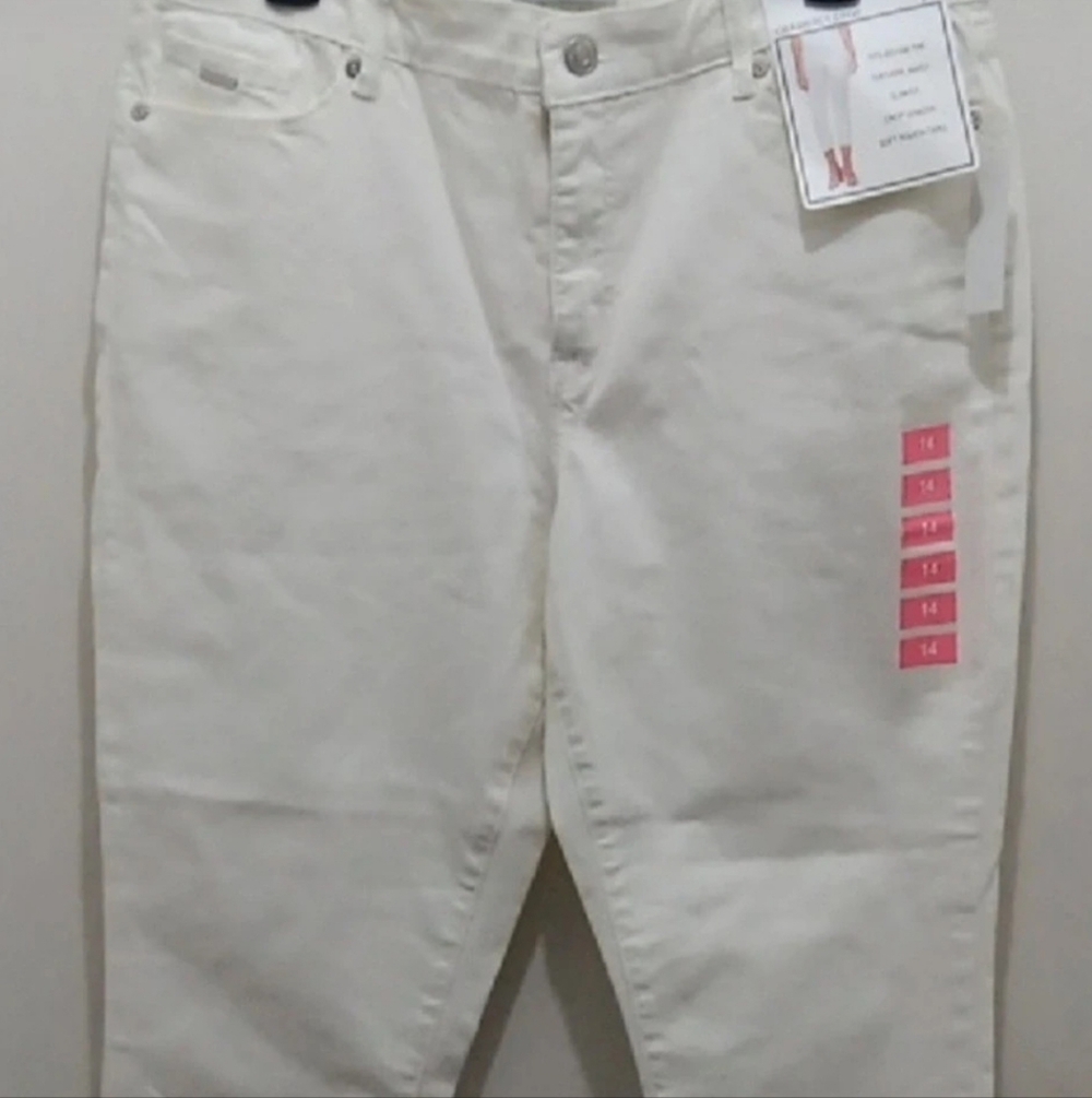 Nine West Women's White Slim Fit Cropped Jeans
